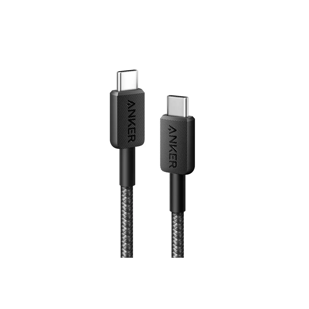 Anker 322 USB-C to USB-C Braided Cable 60W 6ft - Black in Qatar Anker 322 USB-C to USB-C Braided Cable 60W 6ft - Black in Qatar